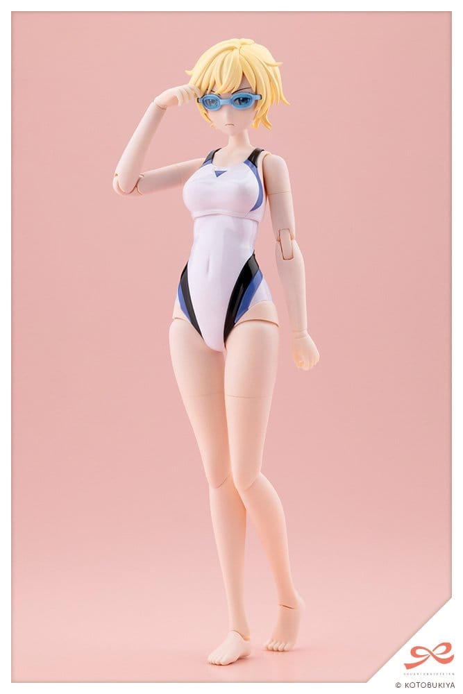 Sousaishojoteien Plastic Model Kit 1/10 Rui Saotome Touou High School Competitive Swimsuit Dreaming Style White Dolphin 16 cm