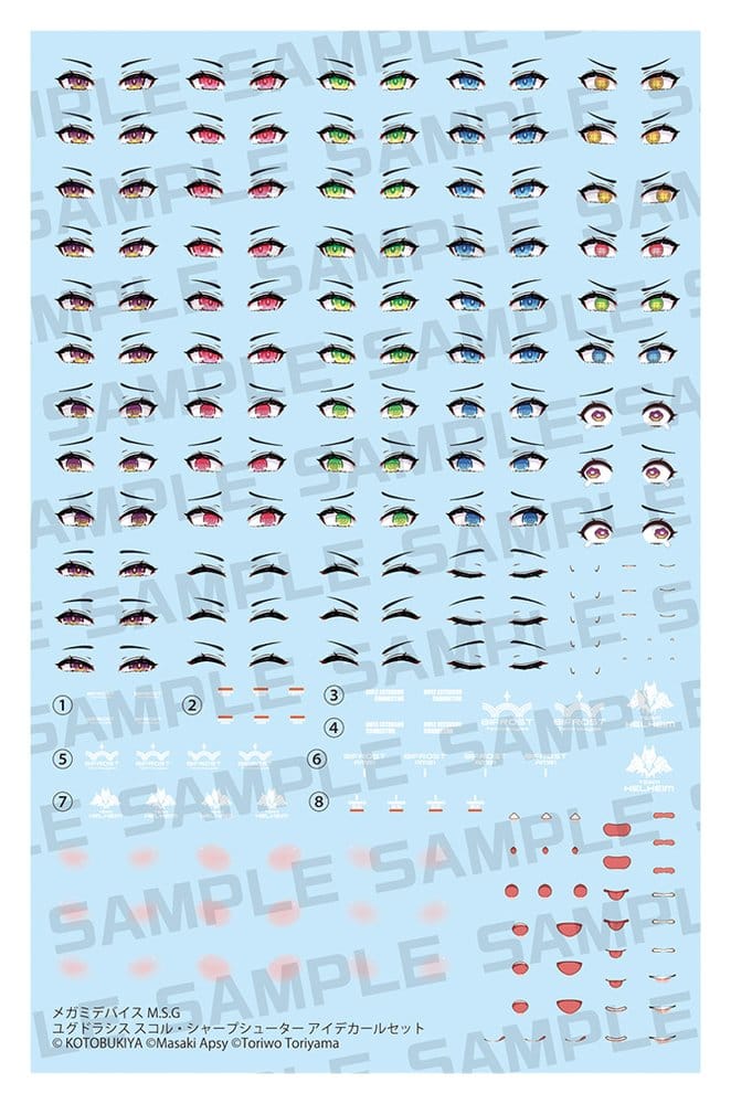 Megami Device M.S.G. Zubehör-Set für Plastic Model Kits 1/1 Yggdrasis Sharpshotter Eye Decal Set