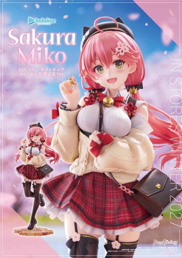 Hololive Production PVC Figur 1/7 Sakura Miko: Date Style - Casual Outfit Ver. 24 cm
