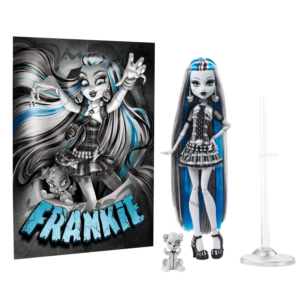 Monster High Reel Drama Puppe Frankie Stein Frankie Stein in Schwarzweiß