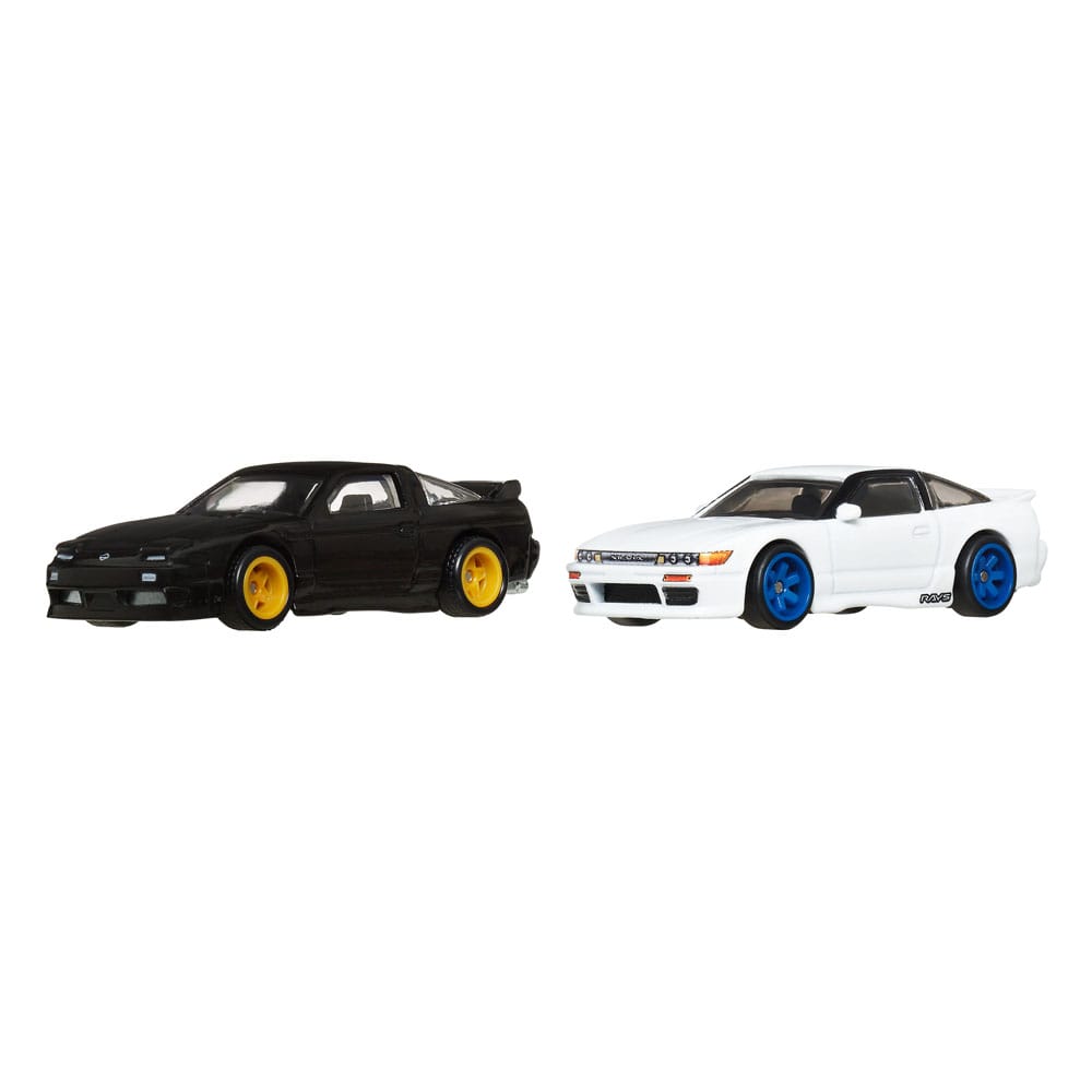 Hot Wheels Premium Car Culture Diecast Modellautos 2er-Pack 1/64 '96 Nissan 180SX Type X & Nissan SilEighty