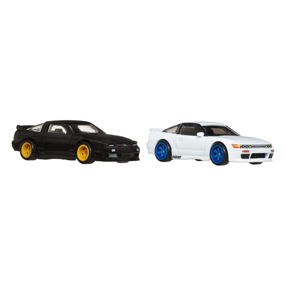 Hot Wheels Premium Car Culture Diecast Modellautos 2er-Pack 1/64 '96 Nissan 180SX Type X & Nissan SilEighty