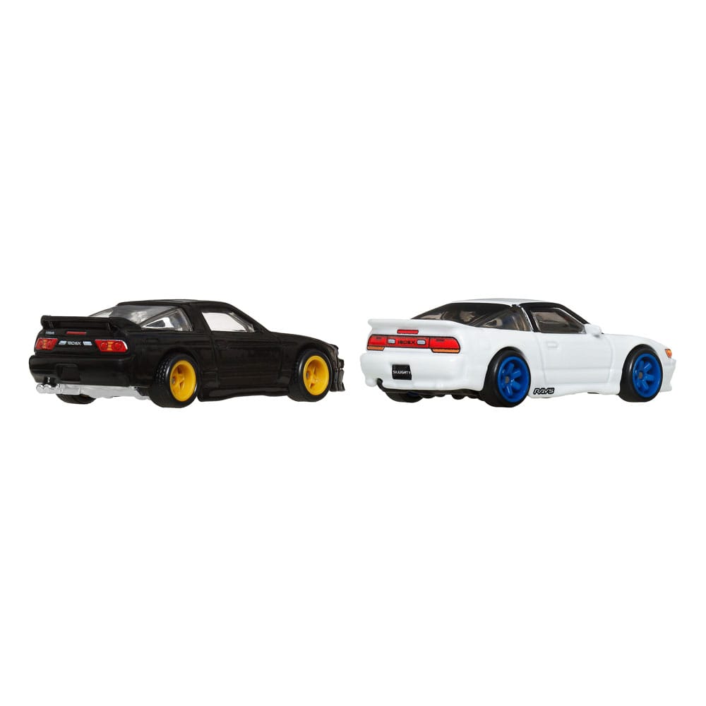 Hot Wheels Premium Car Culture Diecast Modellautos 2er-Pack 1/64 '96 Nissan 180SX Type X & Nissan SilEighty