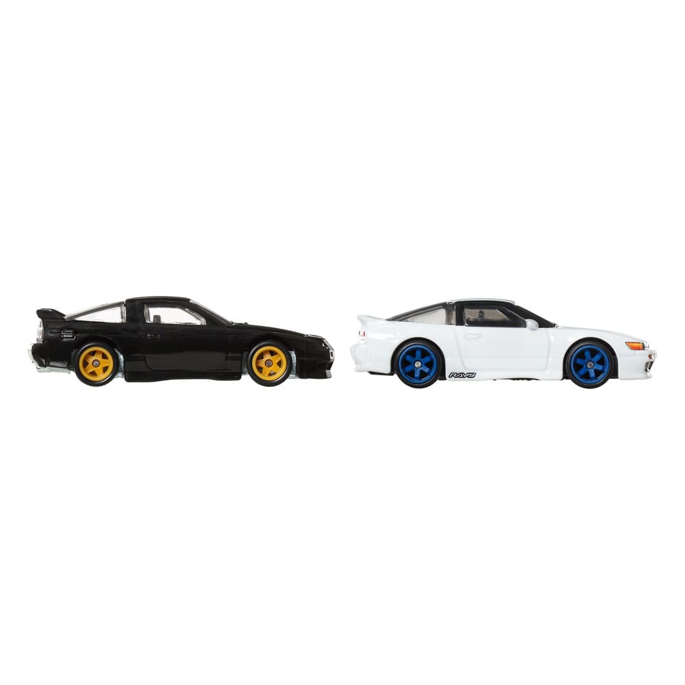 Hot Wheels Premium Car Culture Diecast Modellautos 2er-Pack 1/64 '96 Nissan 180SX Type X & Nissan SilEighty