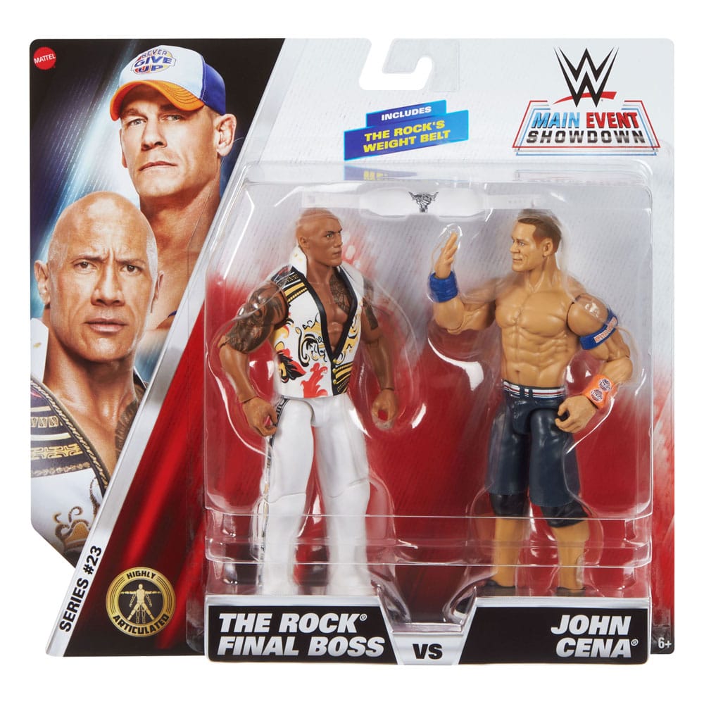 WWE Main Event Showdown Actionfiguren The Rock Final Boss vs John Cena 2-Pack 15 cm