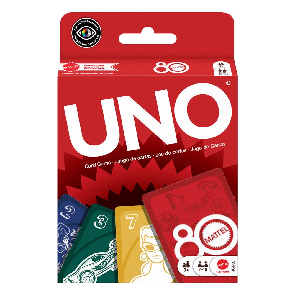 Mattel 80th Anniversary UNO Kartenspiel Ruby Red