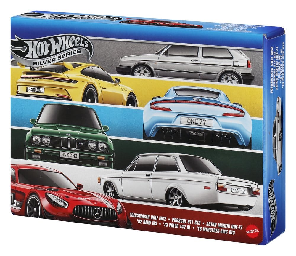 Hot Wheels Silver Series Die-Cast Fahrzeuge 6er-Pack 1/64 Euro Style