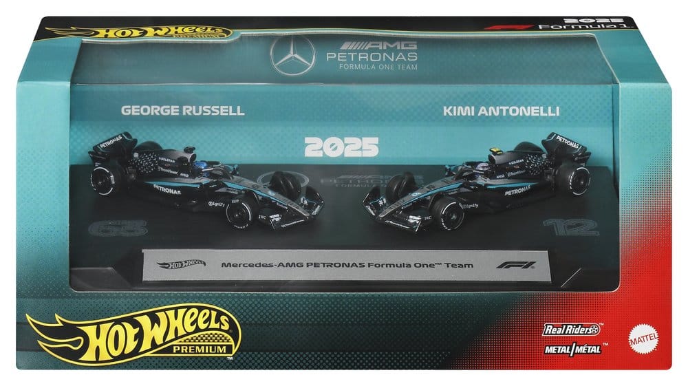 Formel 1 Hot Wheels Premium Die-Cast Fahrzeuge 2er-Pack 1:64 Team Mercedes-AMG PETRONAS