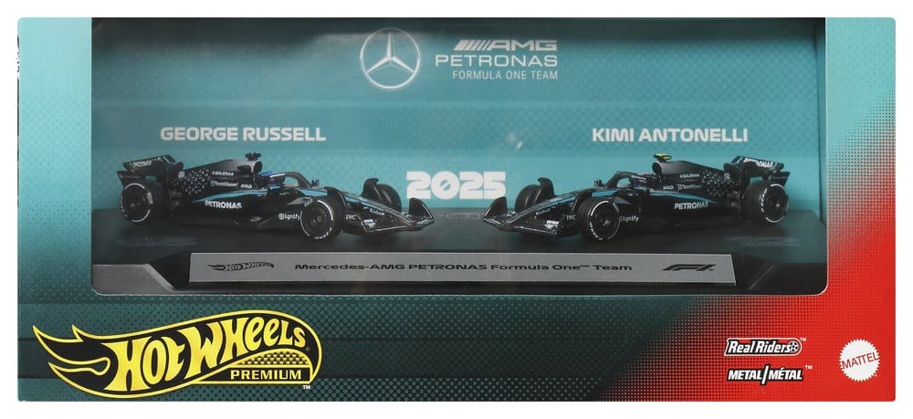 Formel 1 Hot Wheels Premium Die-Cast Fahrzeuge 2er-Pack 1:64 Team Mercedes-AMG PETRONAS