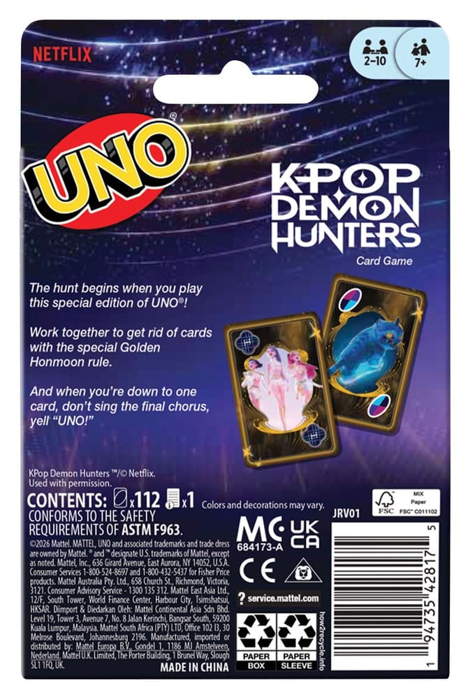 KPop Demon Hunters UNO Kartenspiel