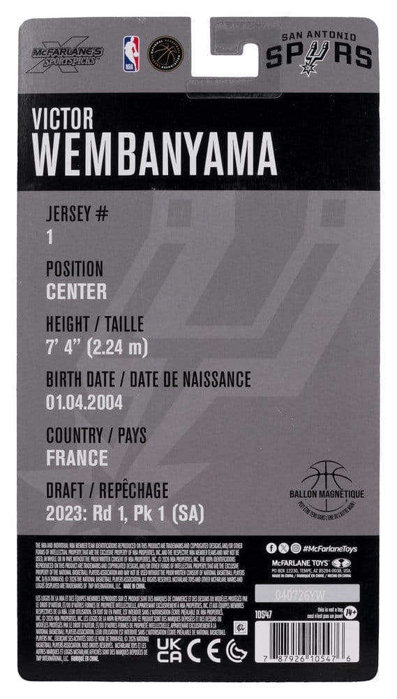 NBA SportsPicks Actionfigur Victor Wembanyama (San Antonio Spurs) 17 cm