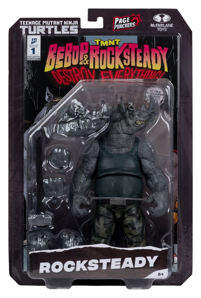 Teenage Mutant Ninja Turtles Page Punchers Actionfigur Rocksteady 17 cm