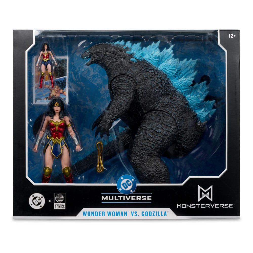 DC Justice League Monsterverse DC Multiverse Actionfiguren 2er-Pack Wonder Woman Vs. Atomic Blast Godzilla 18 cm