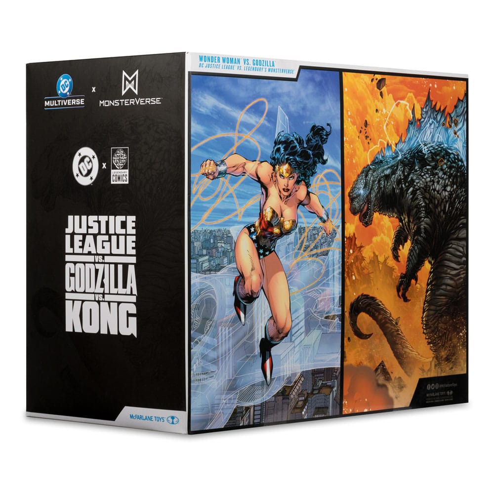 DC Justice League Monsterverse DC Multiverse Actionfiguren 2er-Pack Wonder Woman Vs. Atomic Blast Godzilla 18 cm