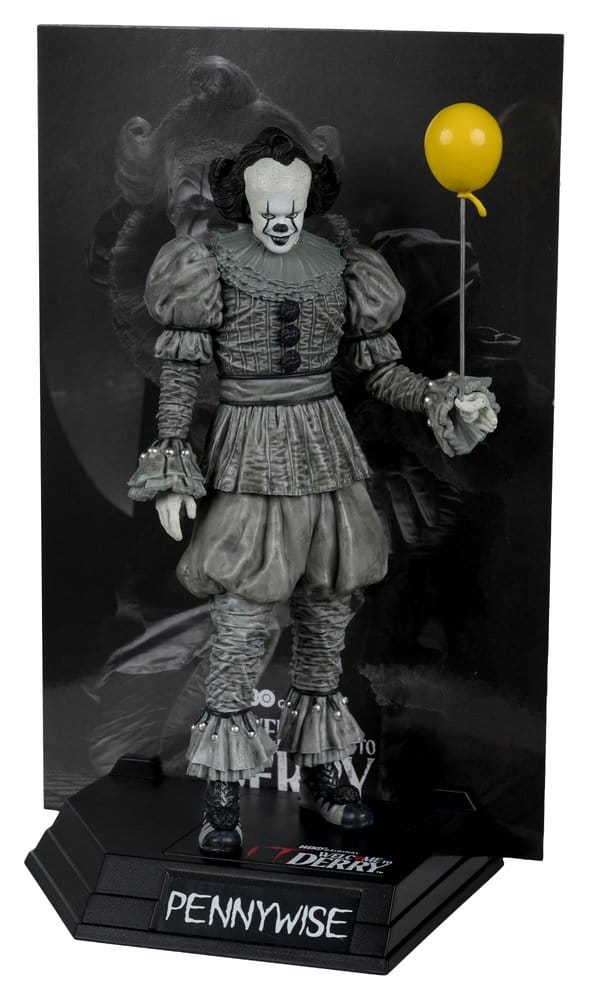 Es Welcome to Derry Movie Maniacs Figur Pennywise (Black & White) 16 cm