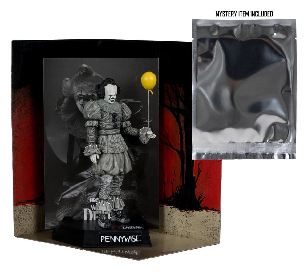 Es Welcome to Derry Movie Maniacs Figur Pennywise (Black & White) 16 cm