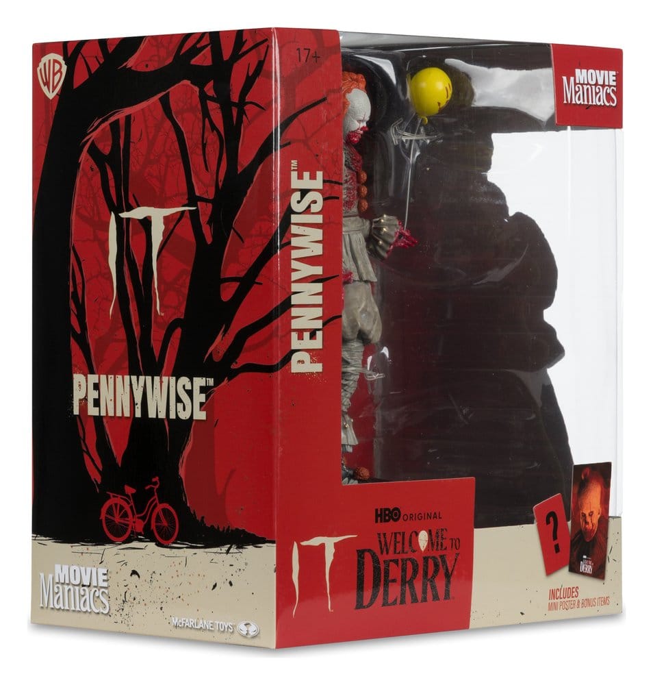 Es Welcome to Derry Movie Maniacs Figur Pennywise (Bloody) 16 cm