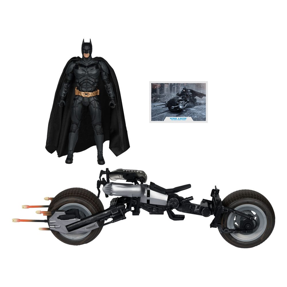 The Dark Knight DC Multiverse Actionfigur mit Fahrzeug Batman & The Batpod 18 cm