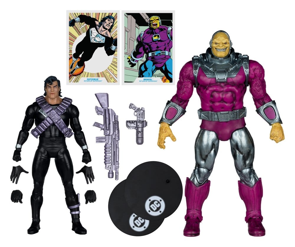 DC Multiverse Megafig Actionfigur 2er Pack Mongul vs Superman (Return of Superman) 25 cm