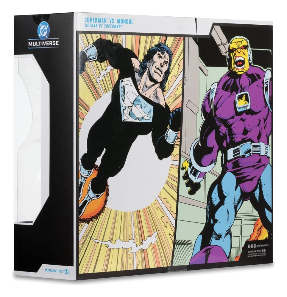 DC Multiverse Megafig Actionfigur 2er Pack Mongul vs Superman (Return of Superman) 25 cm
