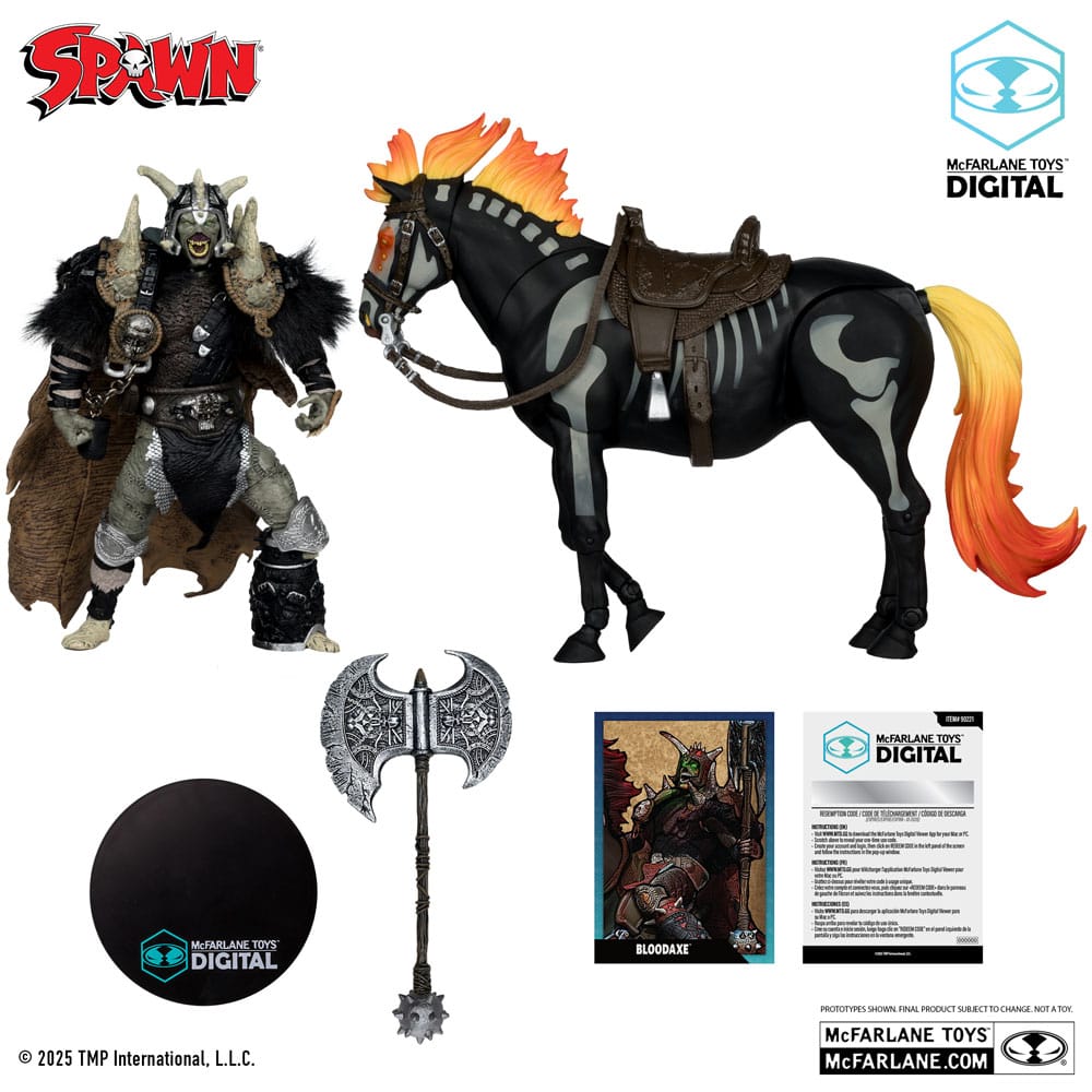 Spawn Actionfigur Bloodaxe mit Pferd (Spawn: The Dark Ages) (McFarlane Toys 30th Anniversary) (Gold Label) 18 cm