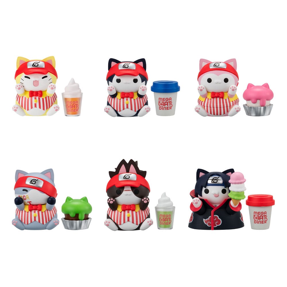 Naruto Shippuden Mega Cat Project Nyaruto! Sammelfiguren Mega Cat Diner 3 cm Sortiment (6)
