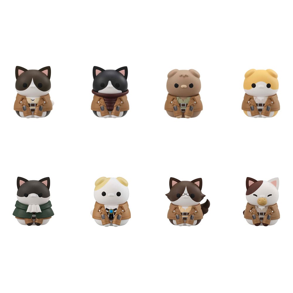 Attack on Titan Mega Cat Project Minifiguren Attack on Tinyan Gathering Scout Regiment danyan! 3 cm Blind Box Display (8) (Repeat)