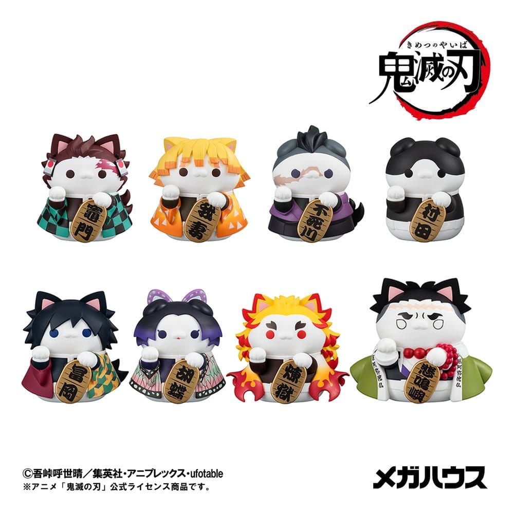 Demon Slayer: Kimetsu no Yaiba Mega Cat Project Sammelfiguren Fortune Cats Ver. 01 7 cm Blind Box Sortiment (8)
