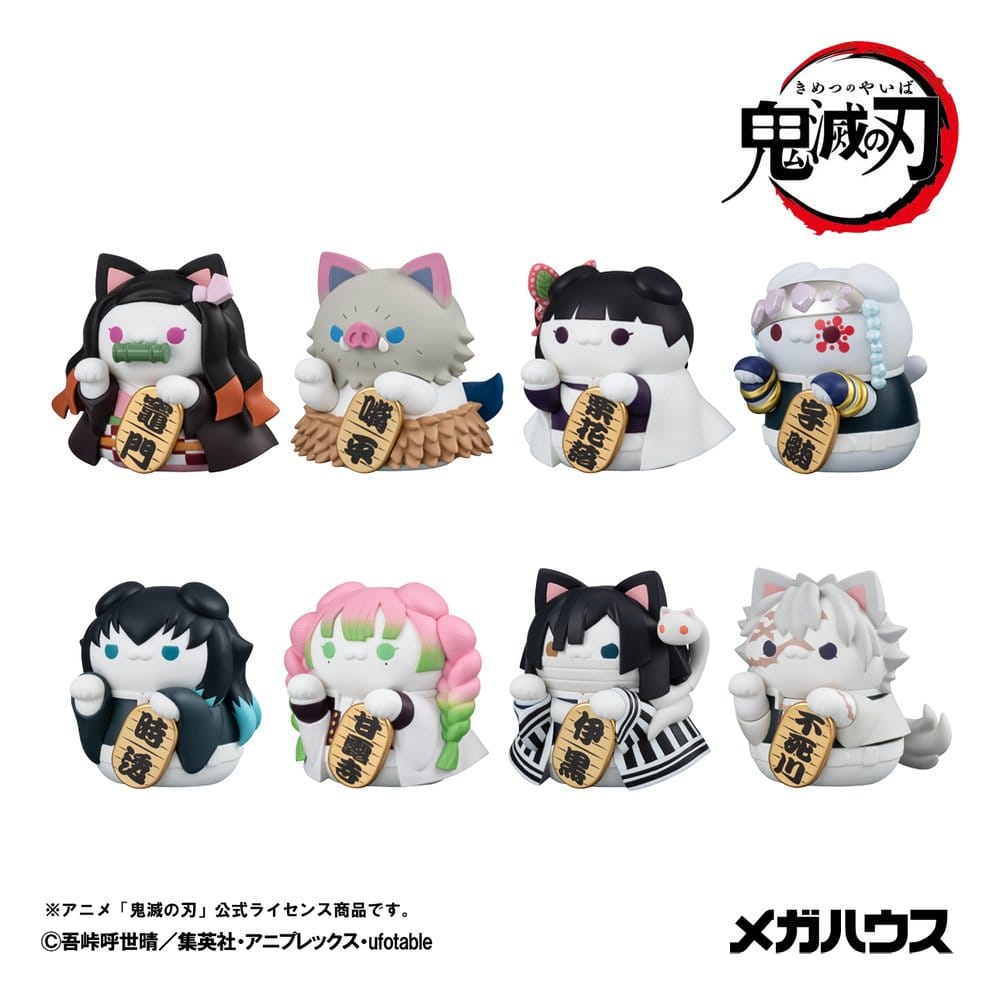 Demon Slayer: Kimetsu no Yaiba Mega Cat Project Minifiguren 6 cm Demon Slayer Fortune Cats ver. 02 Blind Box Display (8) (Repeat)