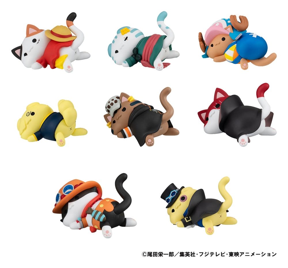 One Piece Mega Cat Project Sammelfiguren Egghead NyanPieceNyan! Stickie! 3 cm Sortiment (8)