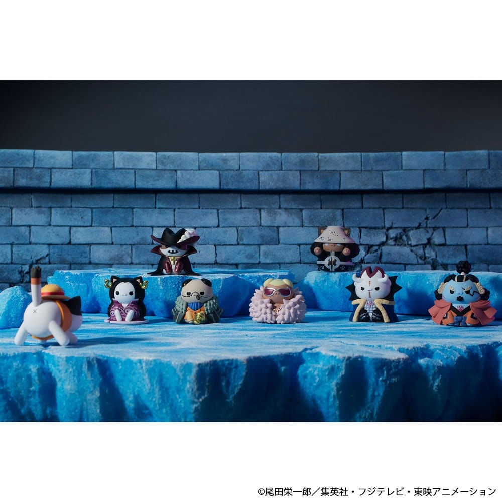 One Piece Mega Cat Project Nyan Piece Nyan! Luffy & the Seven Warlords of the Sea Minifiguren 3 cm Blind Box Display (8) (Repeat)