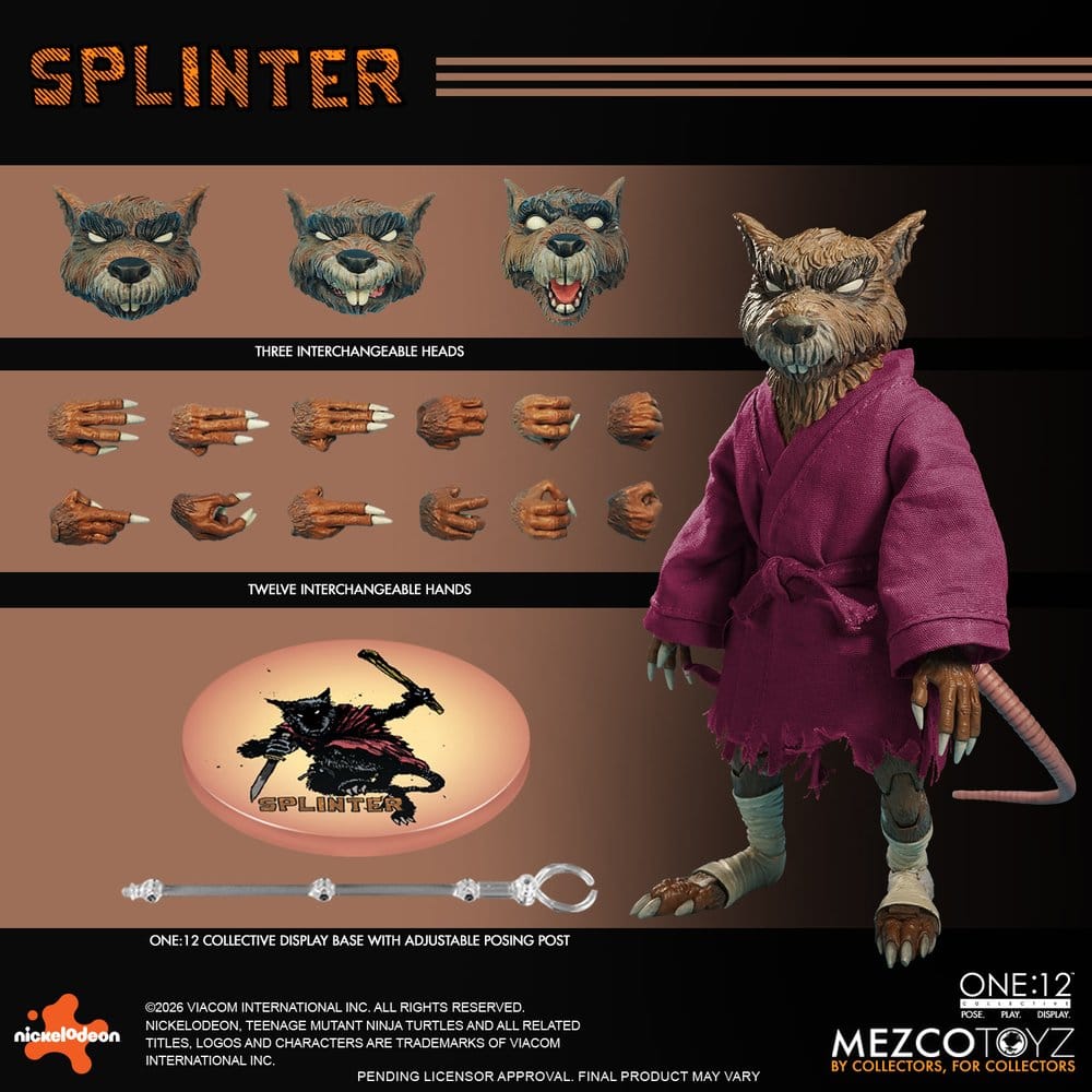 Teenage Mutant Ninja Turtles One:12 Collective Actionfigur 1/12 Splinter 17 cm