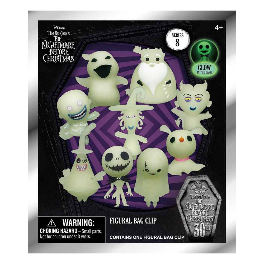 Nightmare Before Christmas 3D PVC-Taschenanhänger Glow in the Dark Serie 8 Display (24)