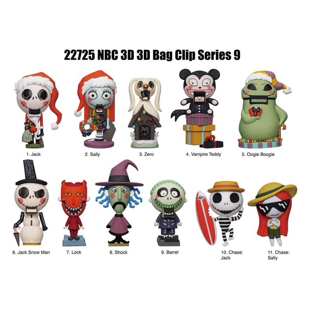 Nightmare Before Christmas 3D PVC-Taschenanhänger Glow in the Dark Serie 9 Display (24)