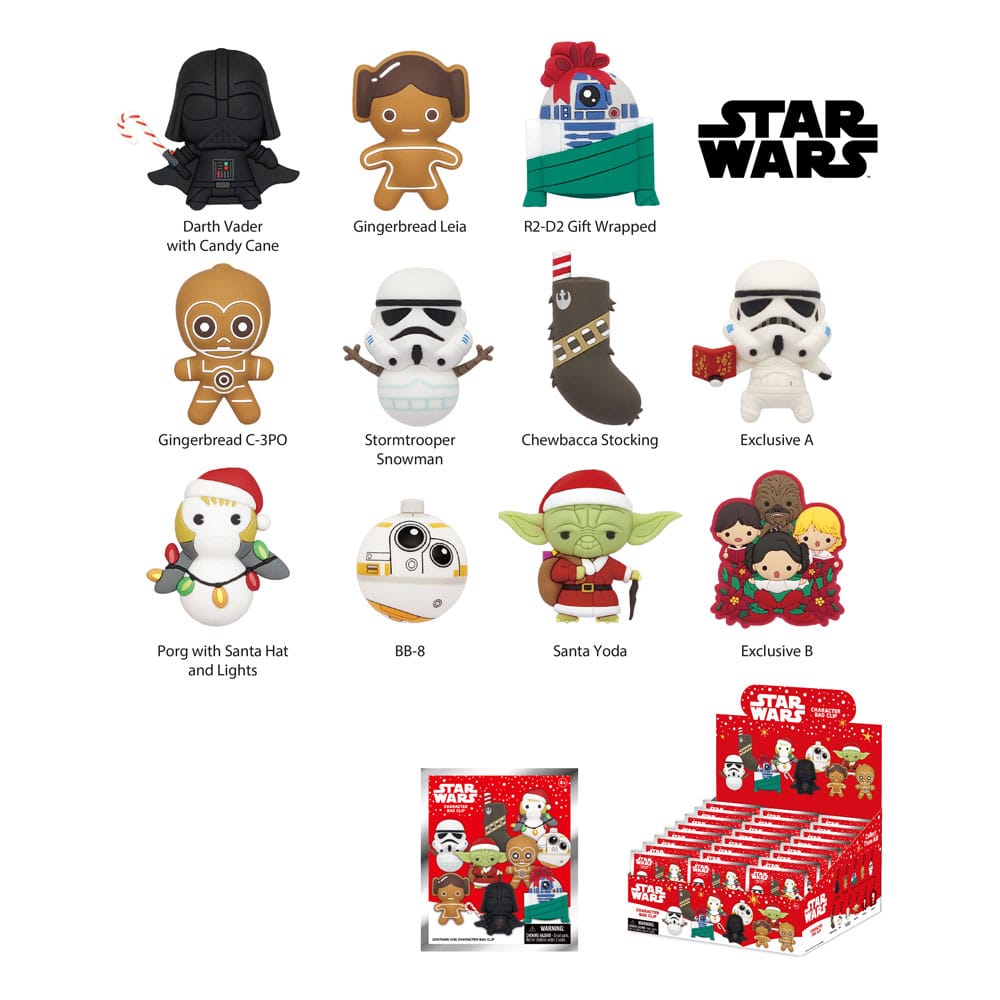 Star Wars 3D PVC-Taschenanhänger Star Wars Christmas Serie 1 Display (24)