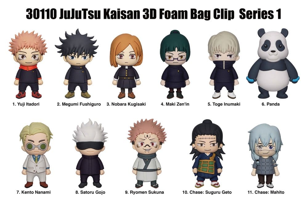 Jujutsu Kaisen 3D PVC-Taschenanhänger Serie 1 Display (24)