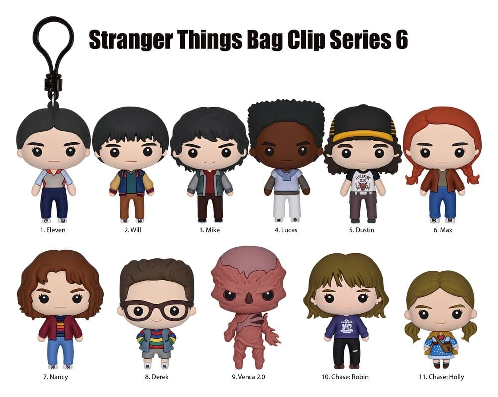 Stranger Things 5 3D PVC-Taschenanhänger Serie 6 Blind Bag Display (24)