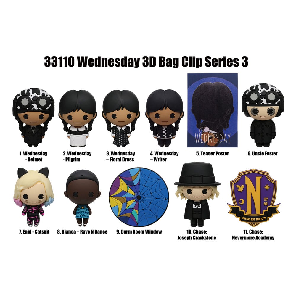 Wednesday 3D PVC-Taschenanhänger Series 3 Display (24)