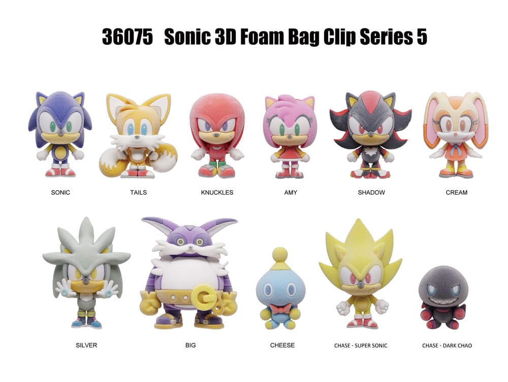 Sonic the Hedgehog PVC-Taschenanhänger Flocking Series 5 Display (24)