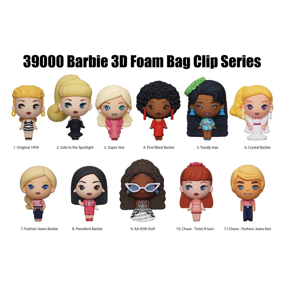 Barbie 3D PVC-Taschenanhänger Serie 1 Display (24)