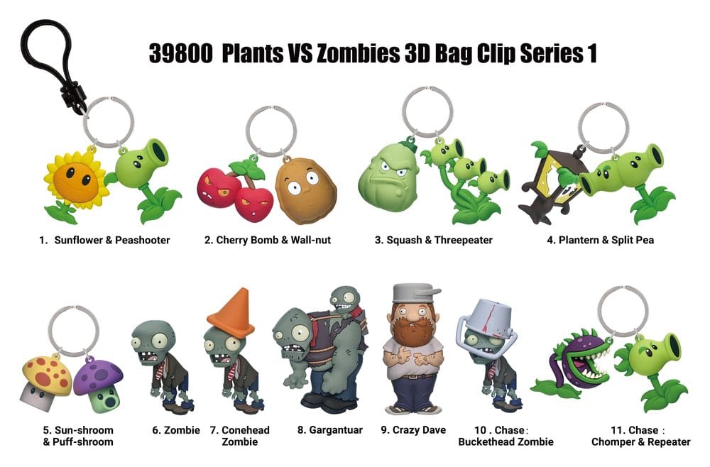 Plants vs. Zombies 3D PVC-Taschenanhänger Serie 1 Display (24)