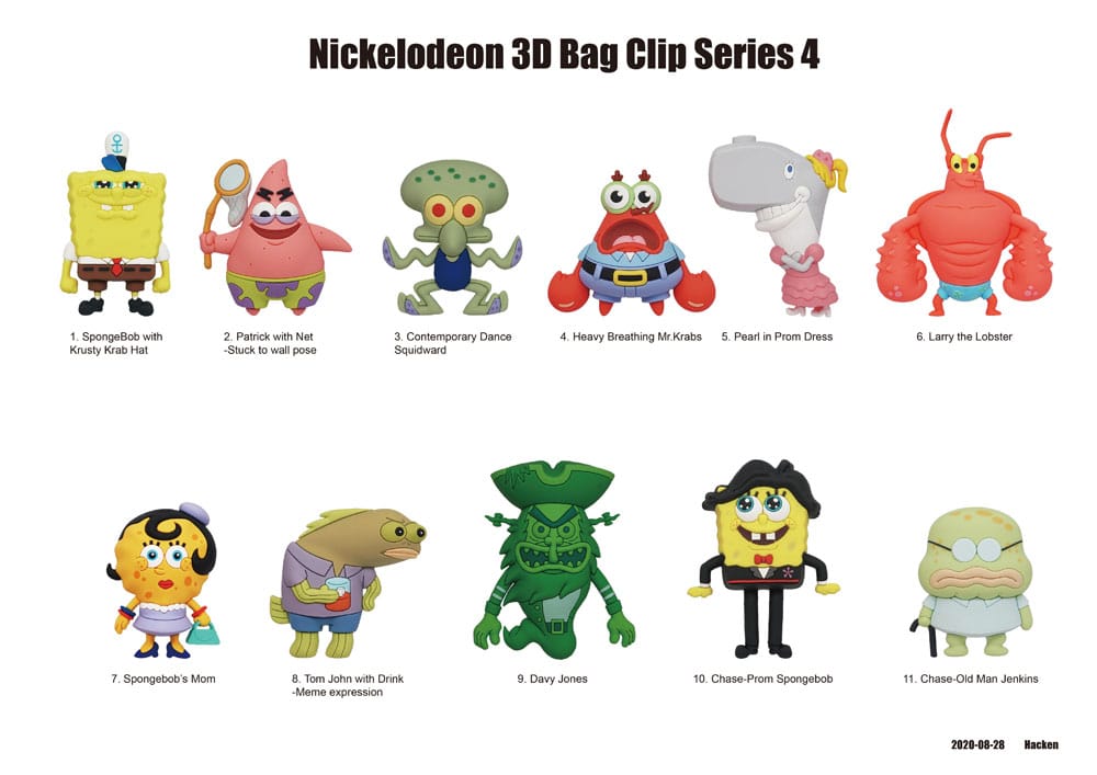 Nickelodeon Classics 3D PVC-Taschenanhänger Series 4 Display (24)