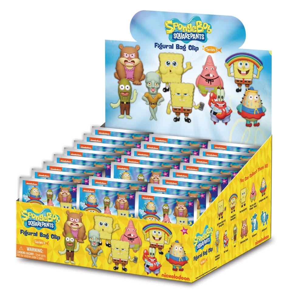 Nickelodeon Classics 3D PVC-Taschenanhänger Series 5 SpongeBob Schwammkopf Display (24)