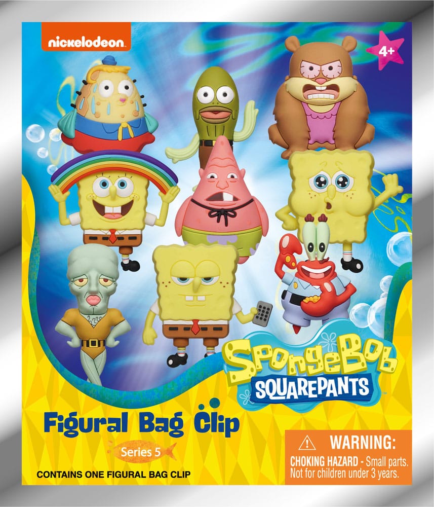Nickelodeon Classics 3D PVC-Taschenanhänger Series 5 SpongeBob Schwammkopf Display (24)