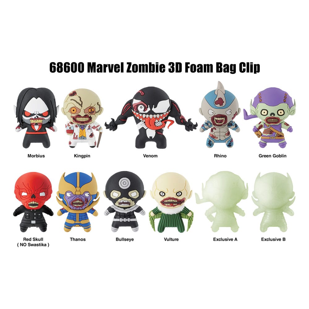 Marvel 3D PVC-Taschenanhänger Series 1 Zombies Display (24)