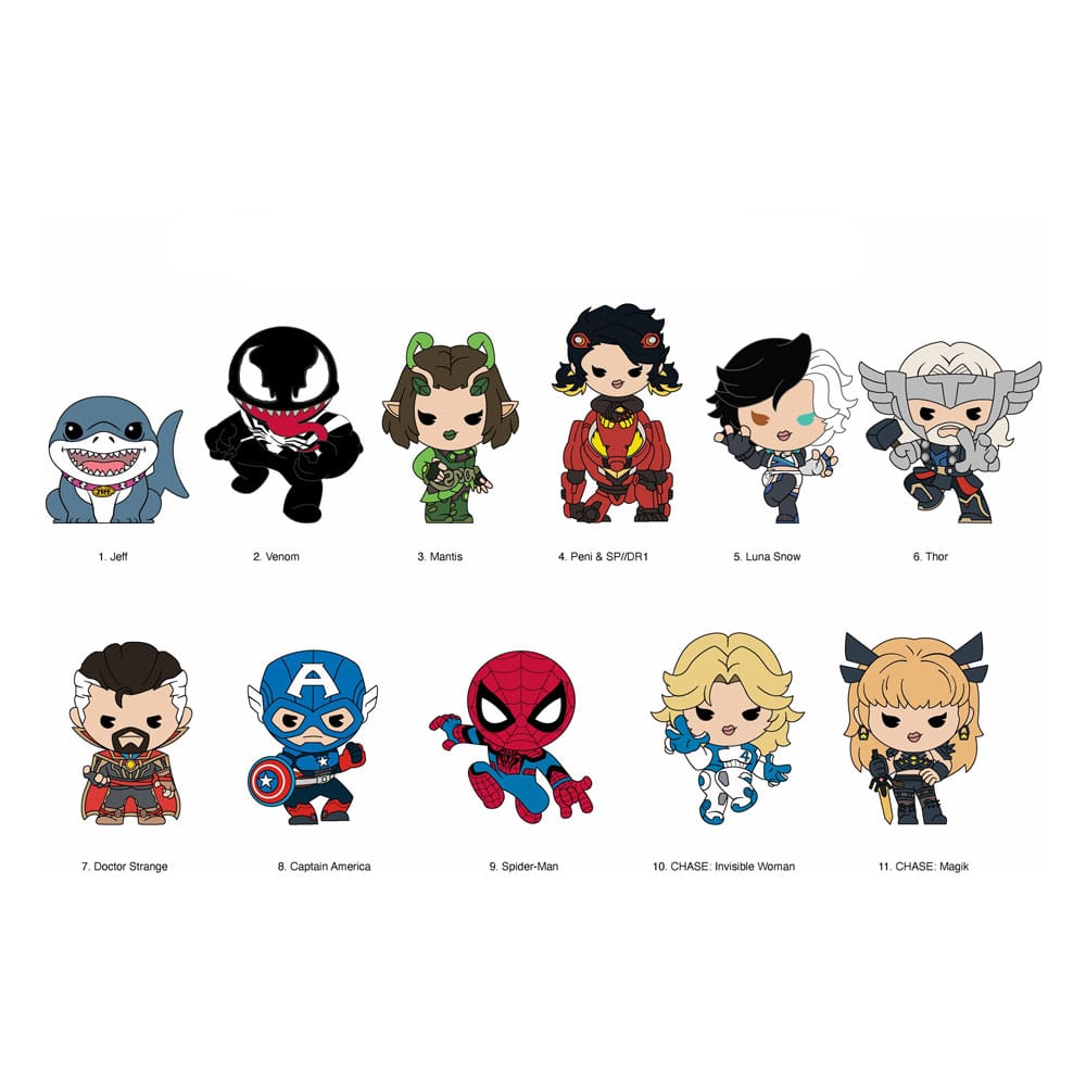 Marvel Rivals 3D PVC-Taschenanhänger Series 16 Display (24)