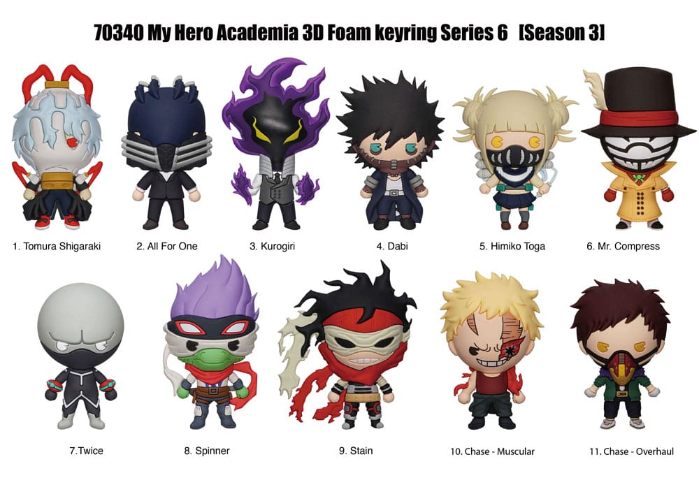 My Hero Academia 3D PVC-Taschenanhänger Serie 6 Display (24)