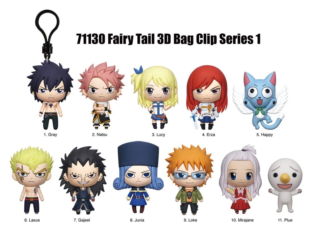 Fairy Tail 3D PVC-Taschenanhänger Serie 1 Display (24)