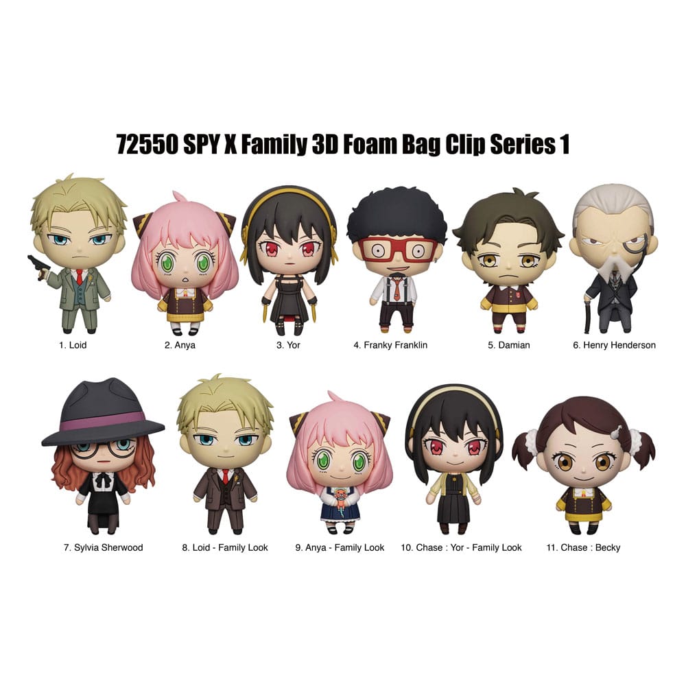 Spy x Family 3D PVC-Taschenanhänger Serie 1 Display (24)