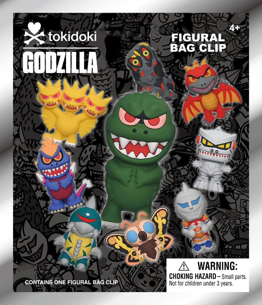 Tokidoki x Godzilla 3D PVC-Taschenanhänger Display (24)
